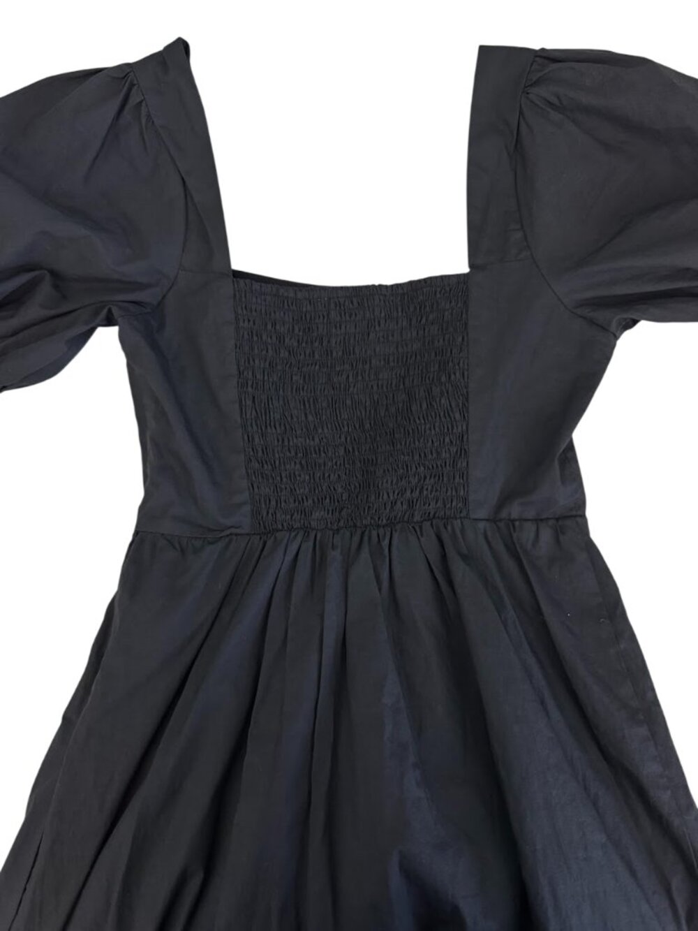 ASTR The Label Black Cotton Puff Sleeve Midi Dress Size S - Picture 9 of 12